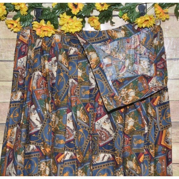 Vintage Eagle River Traders Ladies A-Line Brown Printed Maxi Skirt Size 16 - Picture 4 of 11